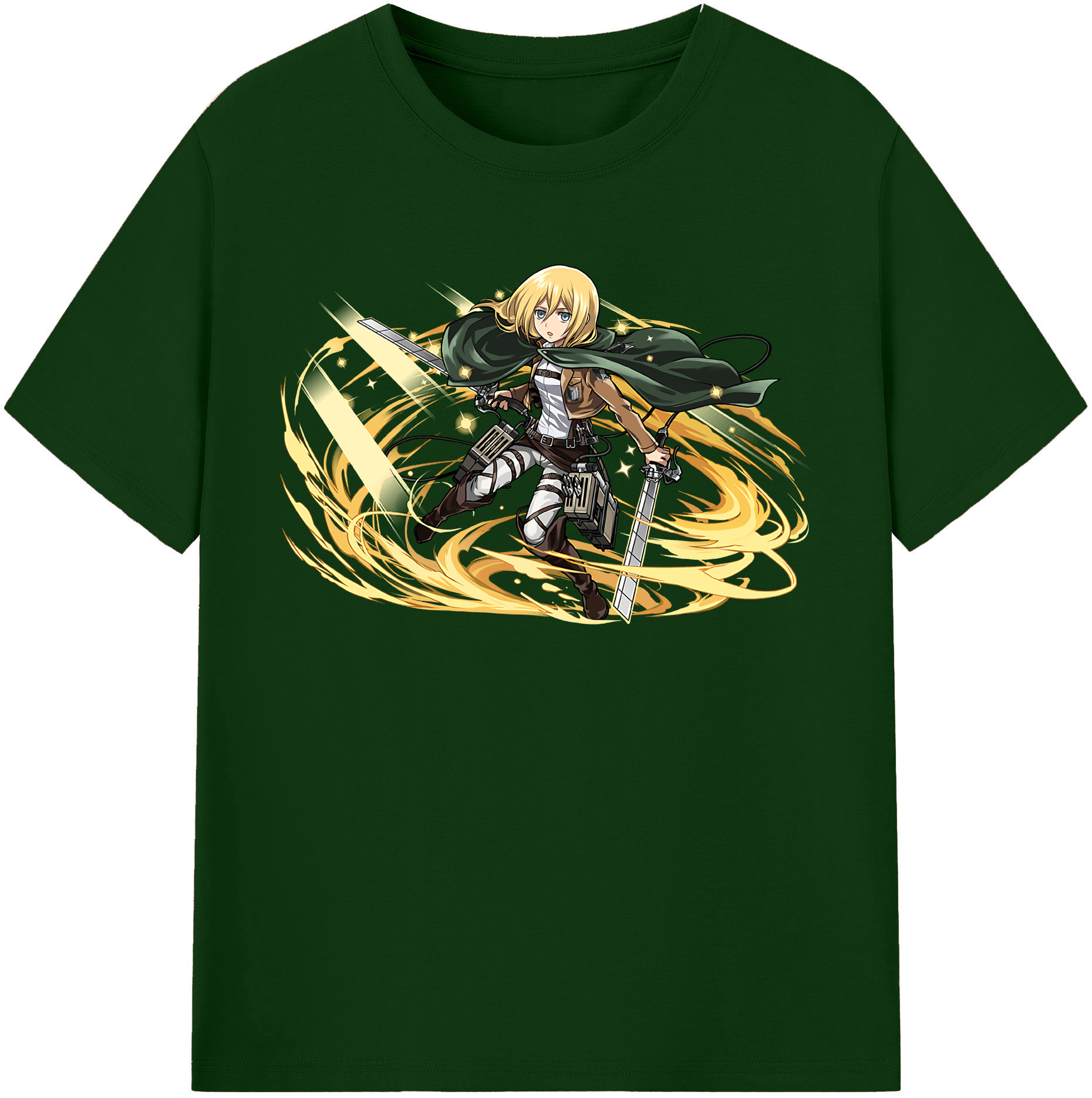 （画像用） 進撃の巨人 クリスタ·レンズ Attack on Titan Christa Lenz 綿100％半袖Tシャツ（フロントプリント）